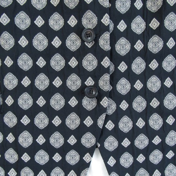 TOMATSU New York Designer Printed Vest Black/Beige Saks Fifth Avenue Size-3 - Picture 5 of 10